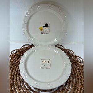 Hallmark Holiday Snowman Plates - Set of 2